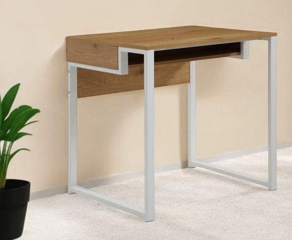 Homeroots 32" Natural And White Writing Desk Natural,White  543768