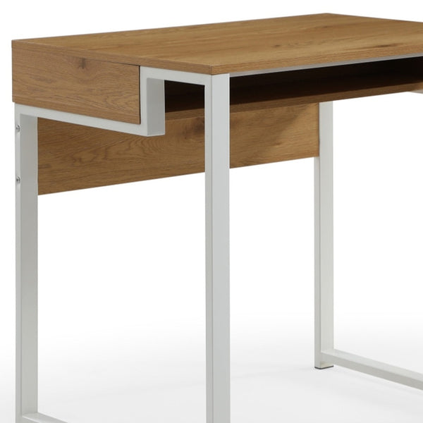 Homeroots 32" Natural And White Writing Desk Natural,White  543768