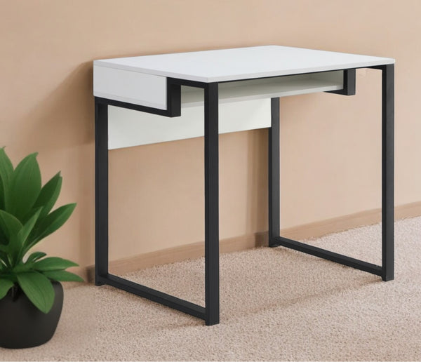 Homeroots 32" White And Black Writing Desk White,Black  543769