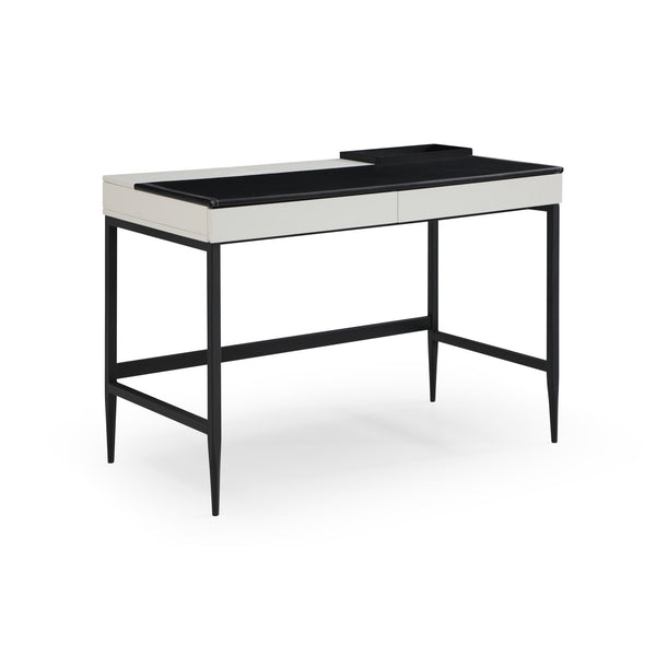 Homeroots 43" Black And White Writing Desk With Two Drawers Black,White  543770