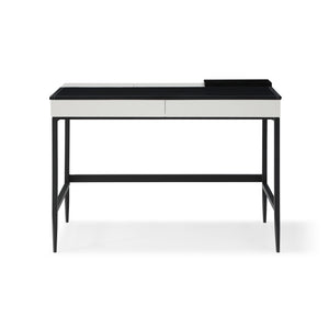 Homeroots 43" Black And White Writing Desk With Two Drawers Black,White  543770