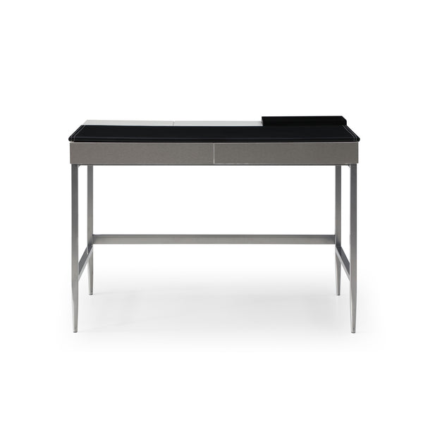 Homeroots 43" Black And Gray Writing Desk With Two Drawers Black,Grey  543771