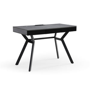 Homeroots 43" Gray And Black Writing Desk With Three Drawers Grey,Black  543774