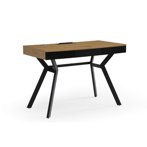 Homeroots 43" Natural And Black Writing Desk With Three Drawers Natural,Black  543775