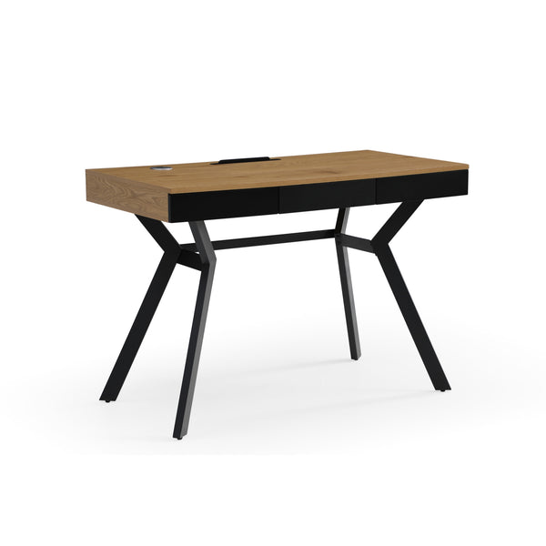 Homeroots 43" Natural And Black Writing Desk With Three Drawers Natural,Black  543775