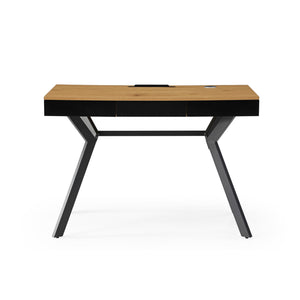 Homeroots 43" Natural And Black Writing Desk With Three Drawers Natural,Black  543775