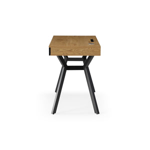 Homeroots 43" Natural And Black Writing Desk With Three Drawers Natural,Black  543775