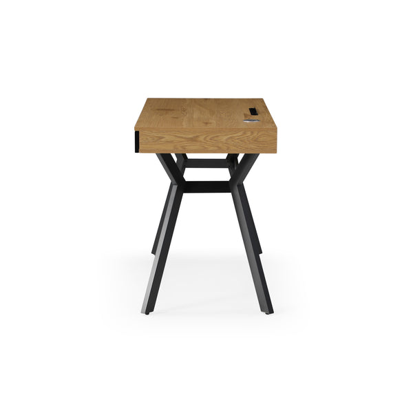 Homeroots 43" Natural And Black Writing Desk With Three Drawers Natural,Black  543775