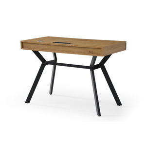 Homeroots 43" Natural And Black Writing Desk With Three Drawers Natural,Black  543775