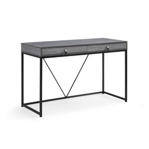 Homeroots 47" Gray And Black Writing Desk With Two Drawers Grey,Black  543777
