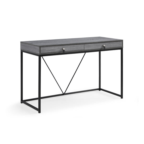 Homeroots 47" Gray And Black Writing Desk With Two Drawers Grey,Black  543777