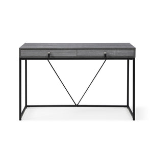 Homeroots 47" Gray And Black Writing Desk With Two Drawers Grey,Black  543777