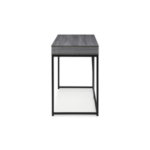 Homeroots 47" Gray And Black Writing Desk With Two Drawers Grey,Black  543777