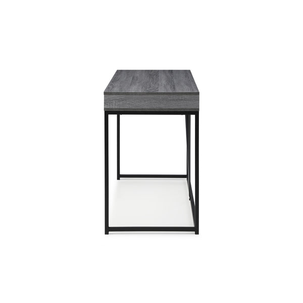 Homeroots 47" Gray And Black Writing Desk With Two Drawers Grey,Black  543777