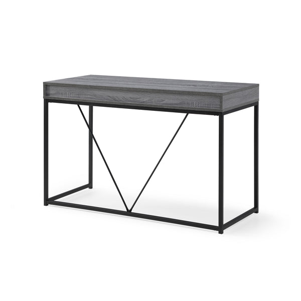 Homeroots 47" Gray And Black Writing Desk With Two Drawers Grey,Black  543777