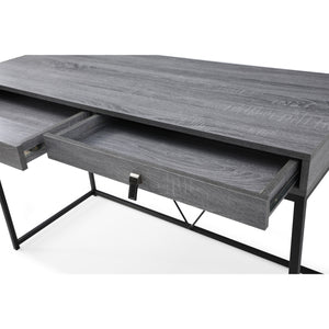 Homeroots 47" Gray And Black Writing Desk With Two Drawers Grey,Black  543777