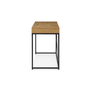 Homeroots 47" Natural And Black Writing Desk With Two Drawers Natural,Black  543778