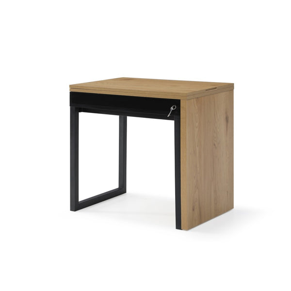 HomeRoots 63" Natural and Black Wood and Metal Writing Desk - Stylish, Spacious, and Durable Workspace Solution 543780