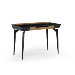 Homeroots 44" Black And Natural Writing Desk With Three Drawers Black,Natural  543785