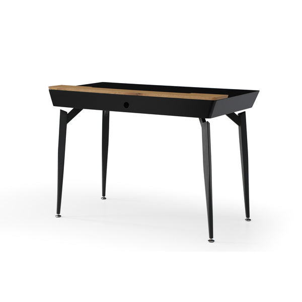 Homeroots 44" Black And Natural Writing Desk With Three Drawers Black,Natural  543785