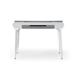 Homeroots 44" White And Gray Writing Desk With Three Drawers White,Grey  543786