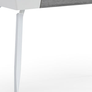 Homeroots 44" White And Gray Writing Desk With Three Drawers White,Grey  543786