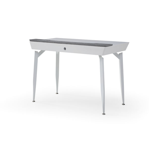 Homeroots 44" White And Gray Writing Desk With Three Drawers White,Grey  543786