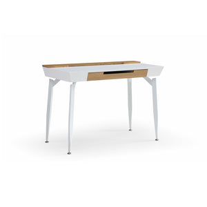 Homeroots 44" White And Natural Writing Desk With Three Drawers White,Natural  543787