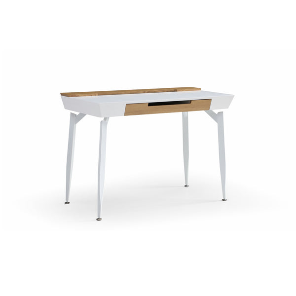 Homeroots 44" White And Natural Writing Desk With Three Drawers White,Natural  543787