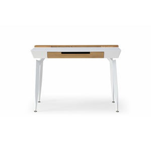 Homeroots 44" White And Natural Writing Desk With Three Drawers White,Natural  543787