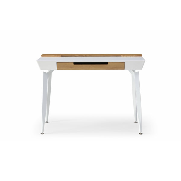 Homeroots 44" White And Natural Writing Desk With Three Drawers White,Natural  543787