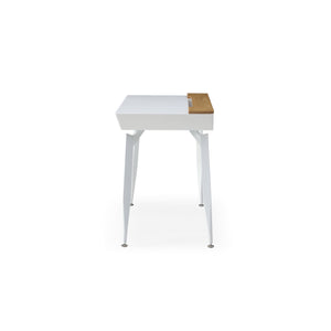 Homeroots 44" White And Natural Writing Desk With Three Drawers White,Natural  543787