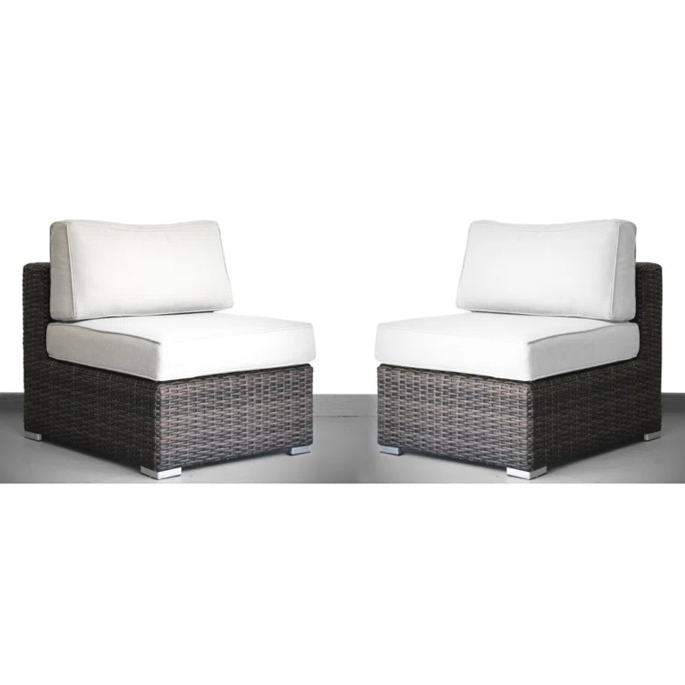 English Elm LSI 4-Person Outdoor Wicker Seating Set with Cushions, 7-Piece Fully Assembled Patio Lounge Group with Durable Aluminum Frame and Machine-Washable Covers Brown Mix B120S00076