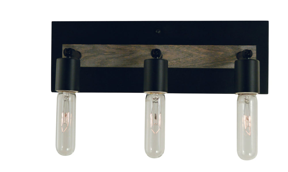 Framburg 3-light Adjustable Matte Black Sconce With Stylish Grey Oak Accents - Made In The Usa! Matte Black Metal 5438 Mblack