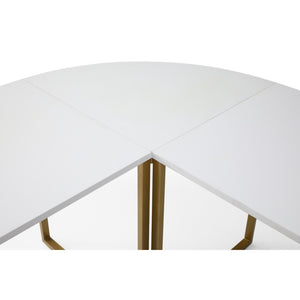 HomeRoots 71" White and Gold L-Shape Writing Desk - Elegant Home Office Solution for Modern Workspaces & Gaming 543804