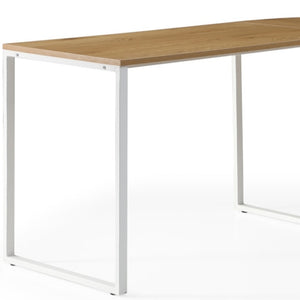 HomeRoots 71" Modern L-Shaped Writing Desk with Natural Wood and Metal Accents for Home Office and Workspace 543805