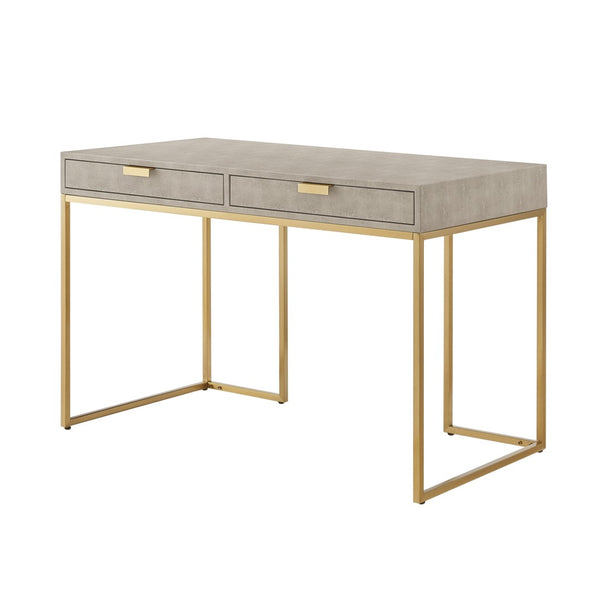 HomeRoots 45" Elegant Cream and Gold Writing Desk - Stylish Storage Solution for Home Office & Decor 543811