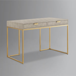 HomeRoots 45" Elegant Cream and Gold Writing Desk - Stylish Storage Solution for Home Office & Decor 543811