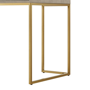 HomeRoots 45" Elegant Cream and Gold Writing Desk - Stylish Storage Solution for Home Office & Decor 543811