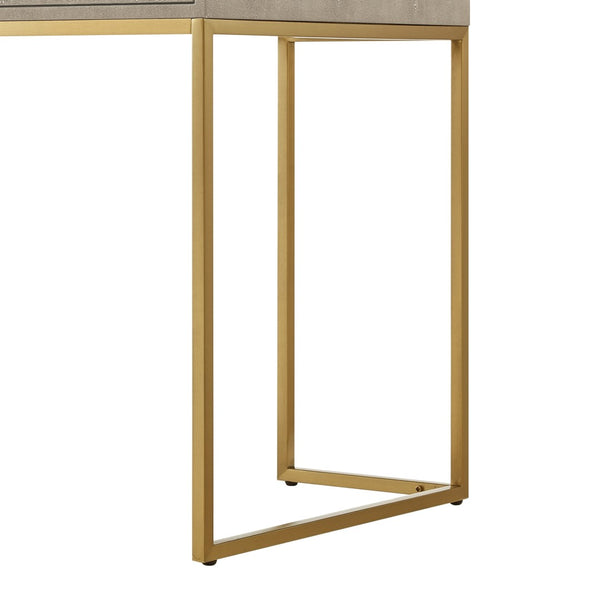 HomeRoots 45" Elegant Cream and Gold Writing Desk - Stylish Storage Solution for Home Office & Decor 543811