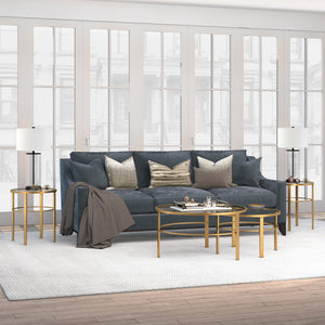 Homeroots 22" Brass And Clear Glass And Steel Round End Table   543816