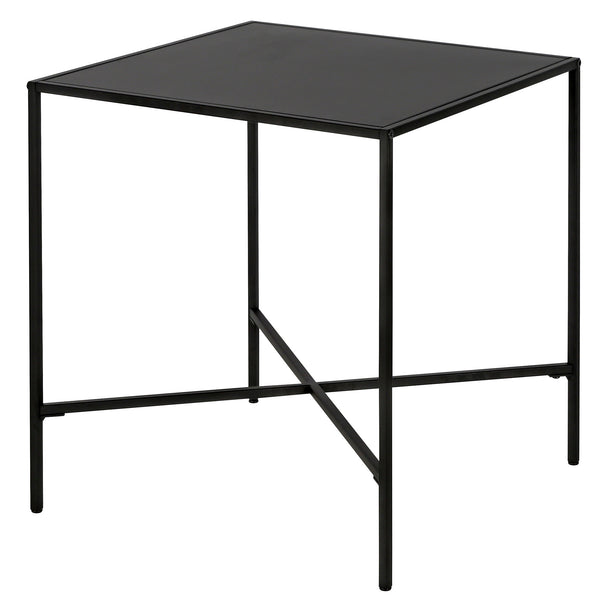 Homeroots 22" Black Steel Square End Table   543818