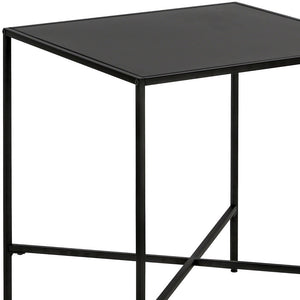 Homeroots 22" Black Steel Square End Table   543818