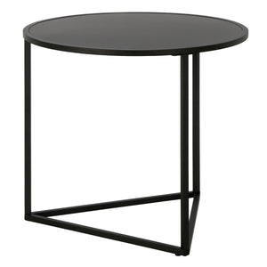 Homeroots 22" Black Steel Round End Table   543823