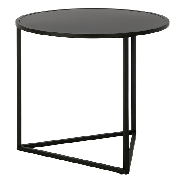 Homeroots 22" Black Steel Round End Table   543823