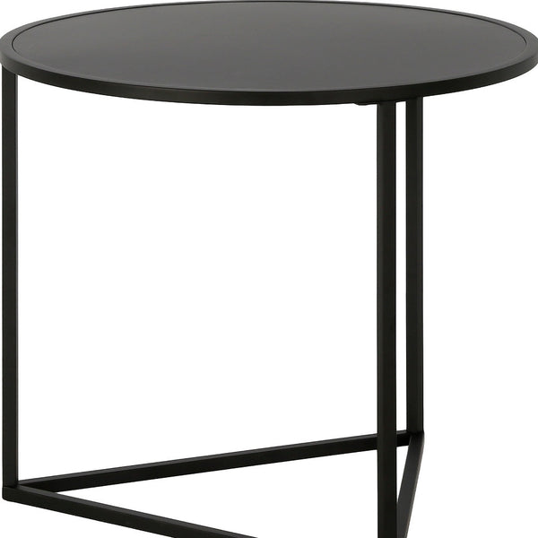 Homeroots 22" Black Steel Round End Table   543823
