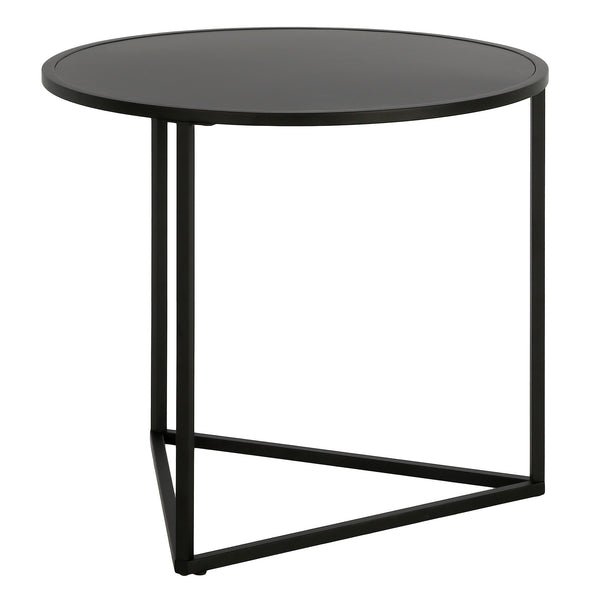 Homeroots 22" Black Steel Round End Table   543823