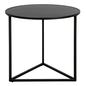 Homeroots 22" Black Steel Round End Table   543823