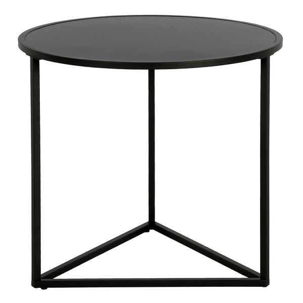 Homeroots 22" Black Steel Round End Table   543823