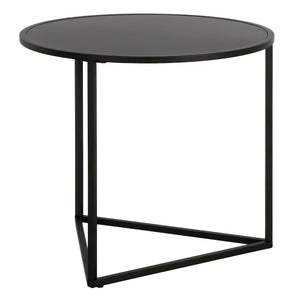 Homeroots 22" Black Steel Round End Table   543823